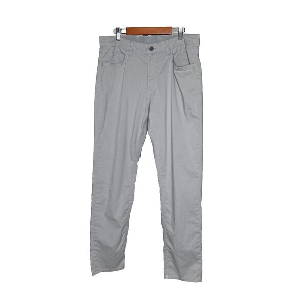 Faherty Movement Pants Light Gray Color 5 Pockets Straight Leg Size 30 x 30 - Picture 1 of 8